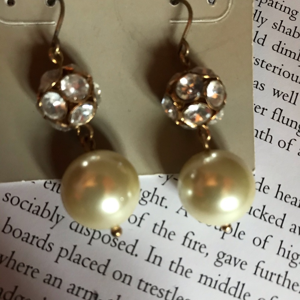 Pearl and rhinestone earrings